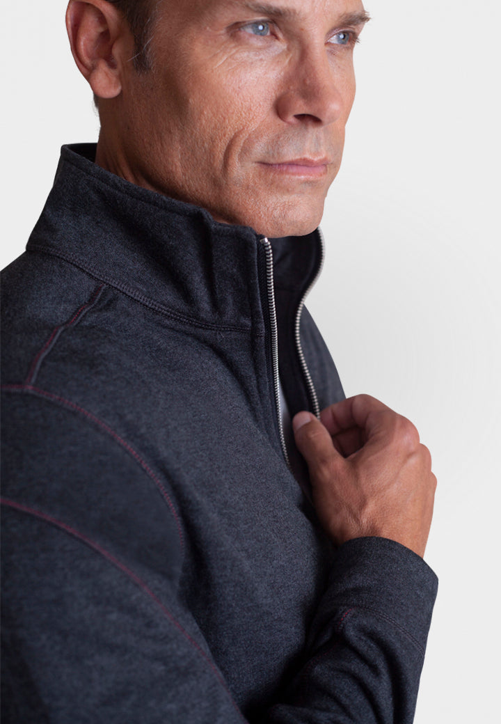 Breckenridge Full-Zip Sweatshirt-Sweatshirts-Buki-charcoal grey-detail