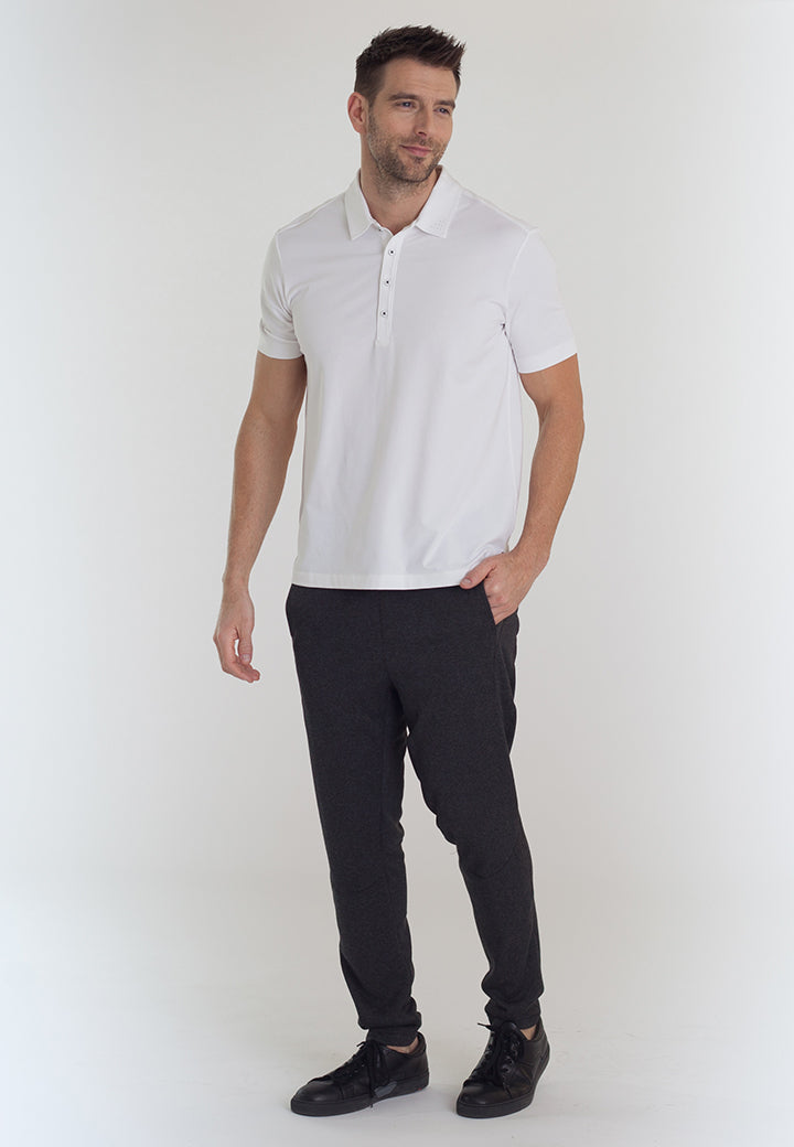 Coolest Polo Shirt in White -Short Sleeve Shirts-Buki-full body