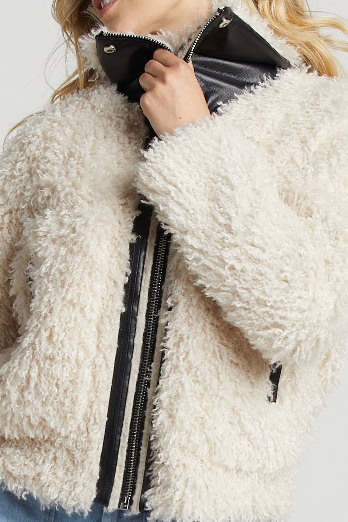 Carrie Short Mongolian Faux Fur Coat