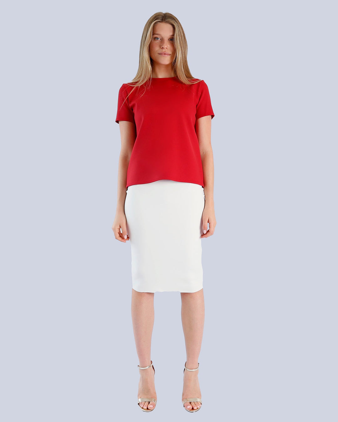 Maison Marie Saint Pierre | Skirt | BILGER | White | Top | KHLOE | Red