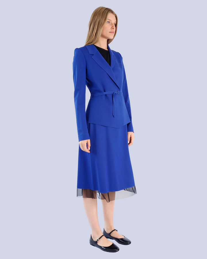 Top OKA2 | Black | Skirt | ARCHY2 | Royal Blue | Black | Jacket | ANNA | Royal Blue