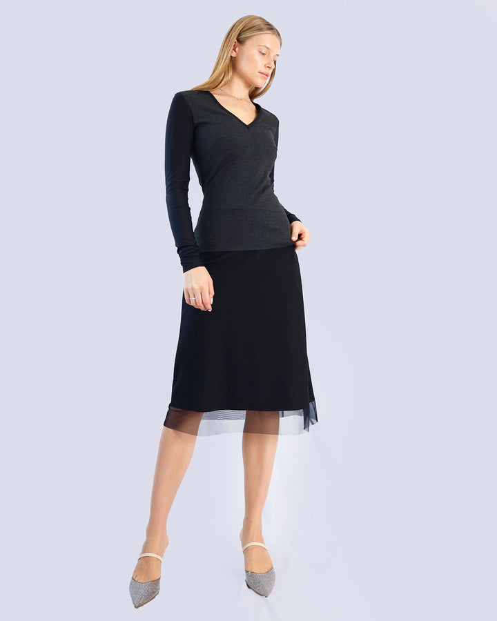Maison Marie Saint Pierre | Skirts | ARCHY3 | Black | Top | LAVARA | Grey Mixte | Black | Jacket | ANNA | Grey Mixte