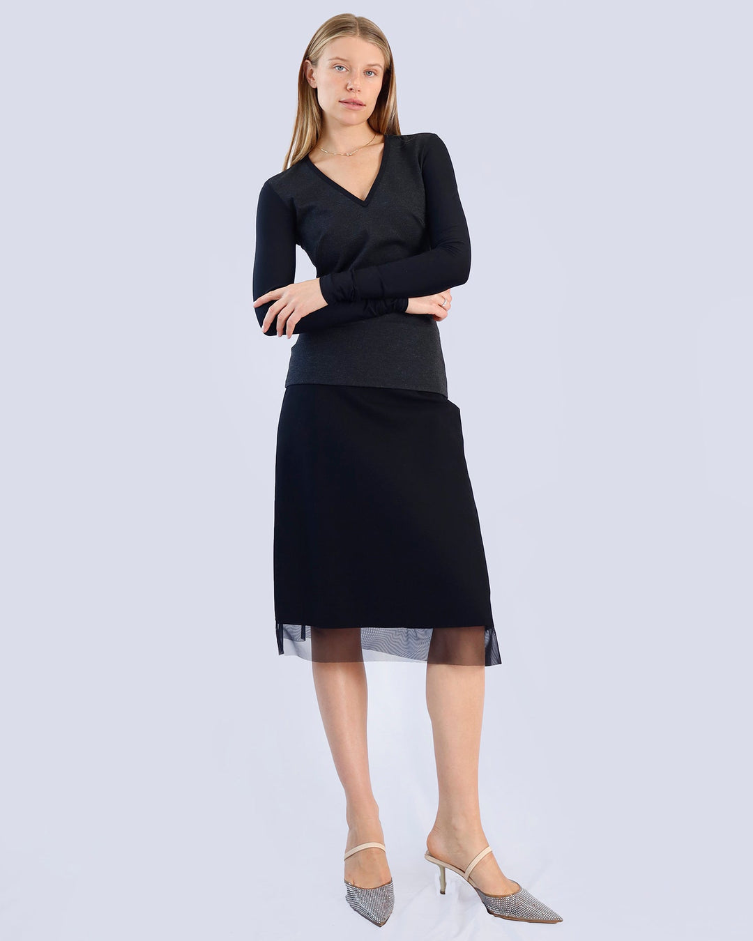 Maison Marie Saint Pierre | Skirts | ARCHY3 | Black | Top | LAVARA | Grey Mixte | Black | Jacket | ANNA | Grey Mixte