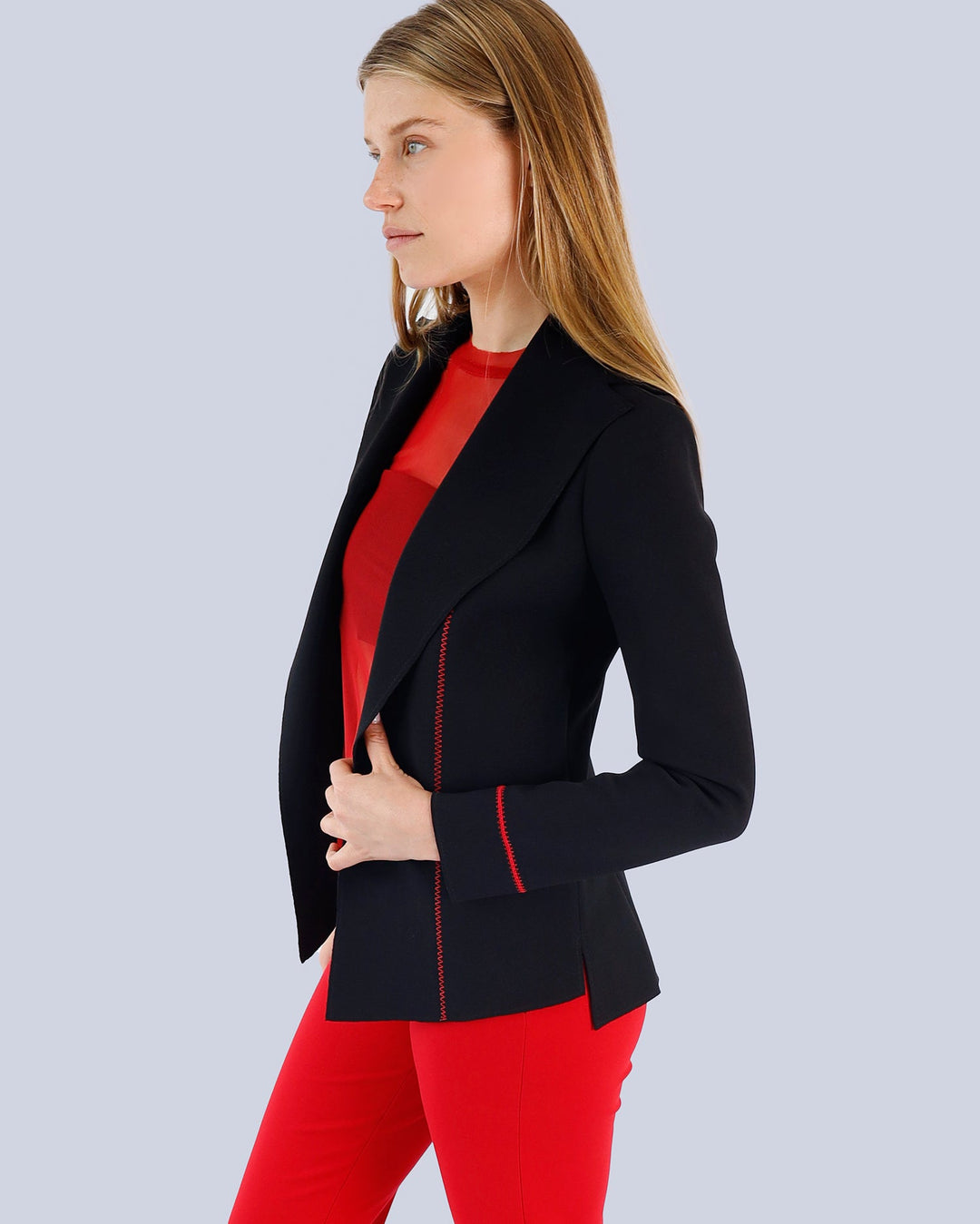  Maison Marie Saint Pierre | Pants | STEN | Red | Jacket | KADI | Black | Top | DANTON | Red
