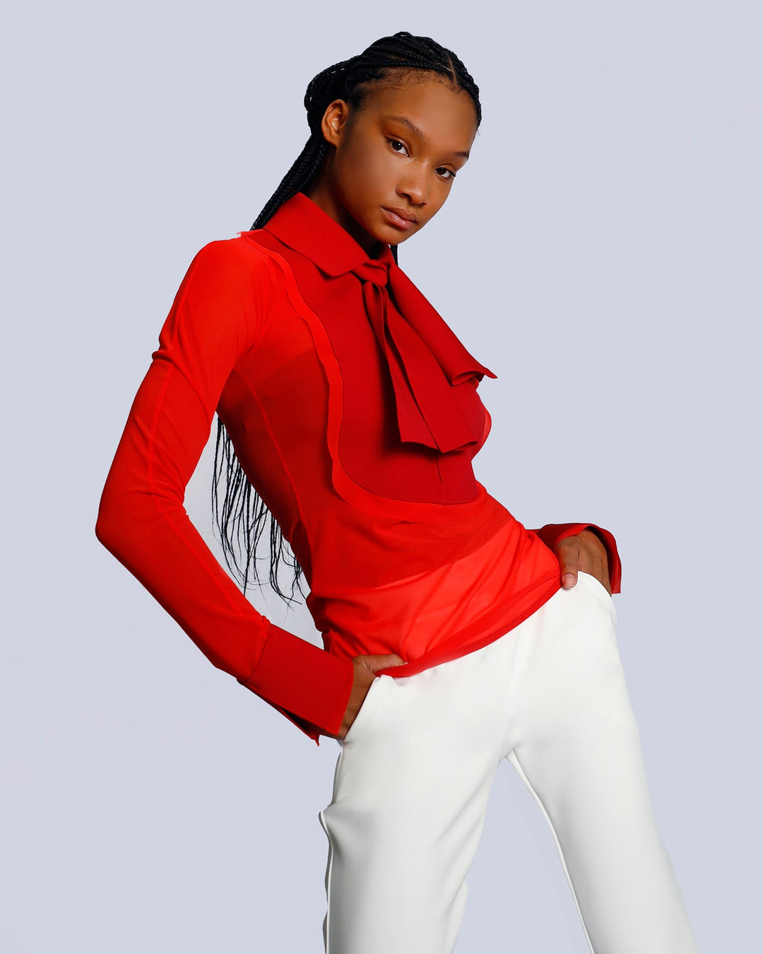 Haut Dantone | Red | Pants| LEPUS2 | White