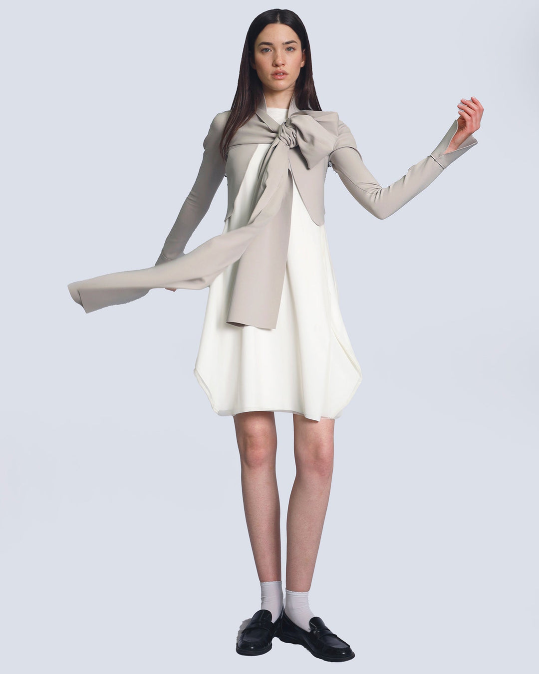 Robe Vair2 | White | Jacket LYLE | Fog | Maison Marie Saint Pierre