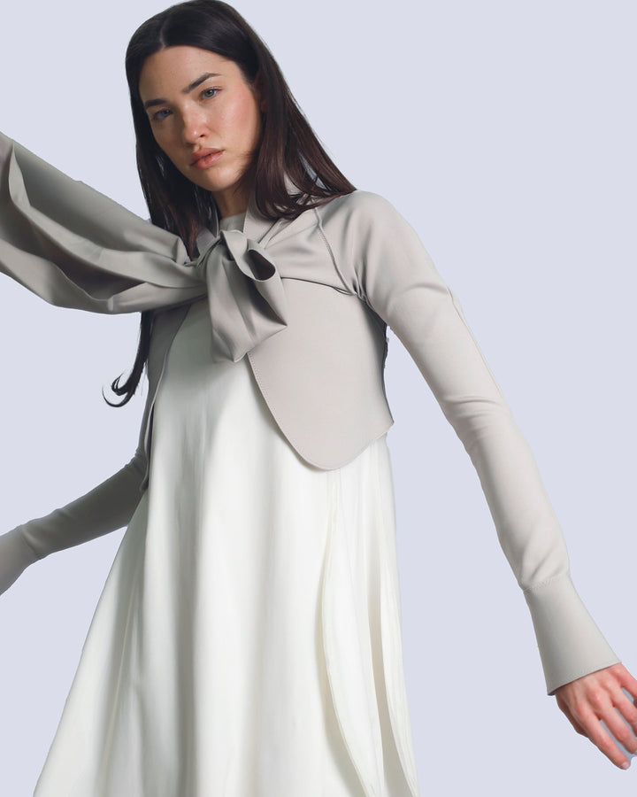 Robe Vair2 | White | Jacket LYLE | Fog | Maison Marie Saint Pierre