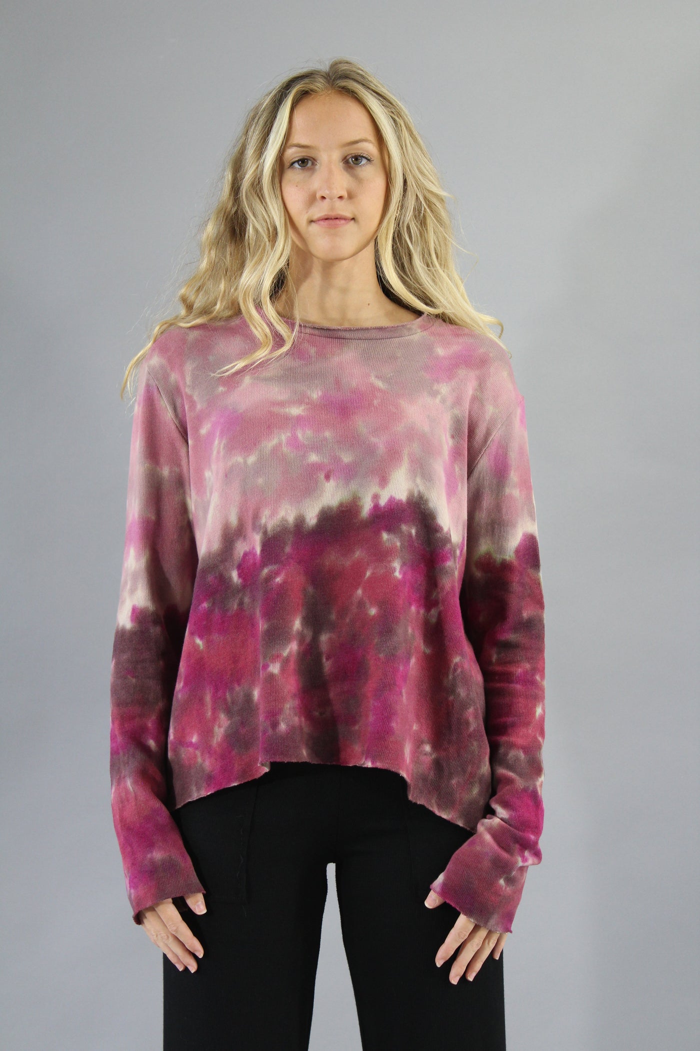 Crop Sweater - Pink - Ombre