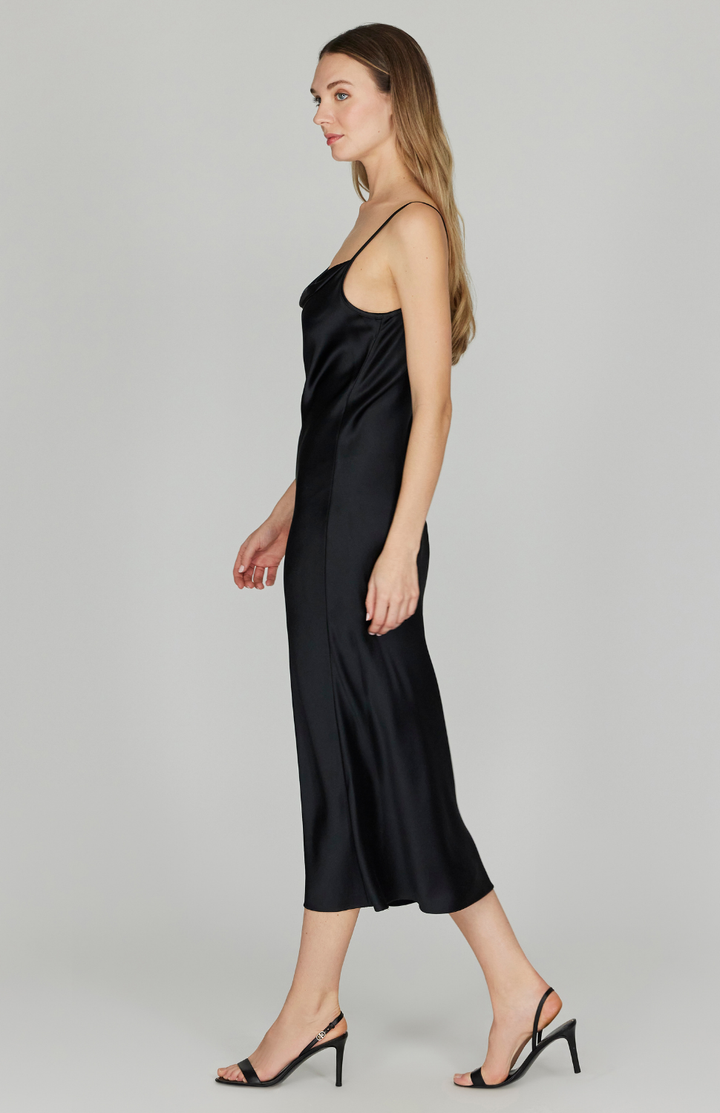 Satin Drape Front Camisole Dress