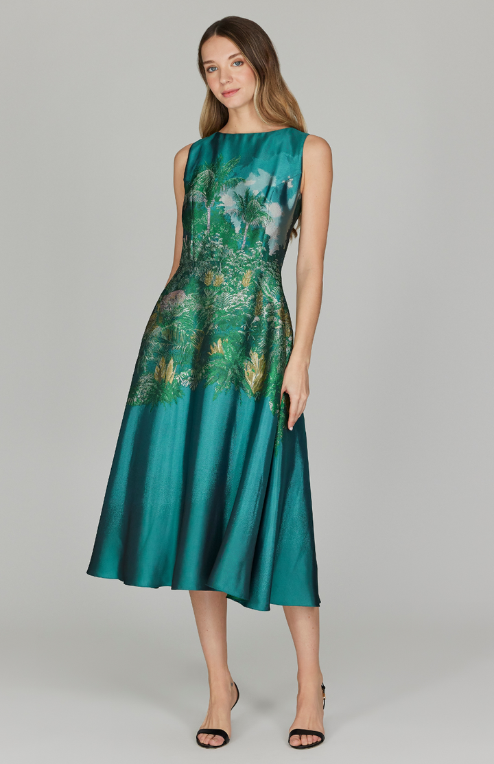 PREORDER Rainforest Jacquard Fit & Flare Dress