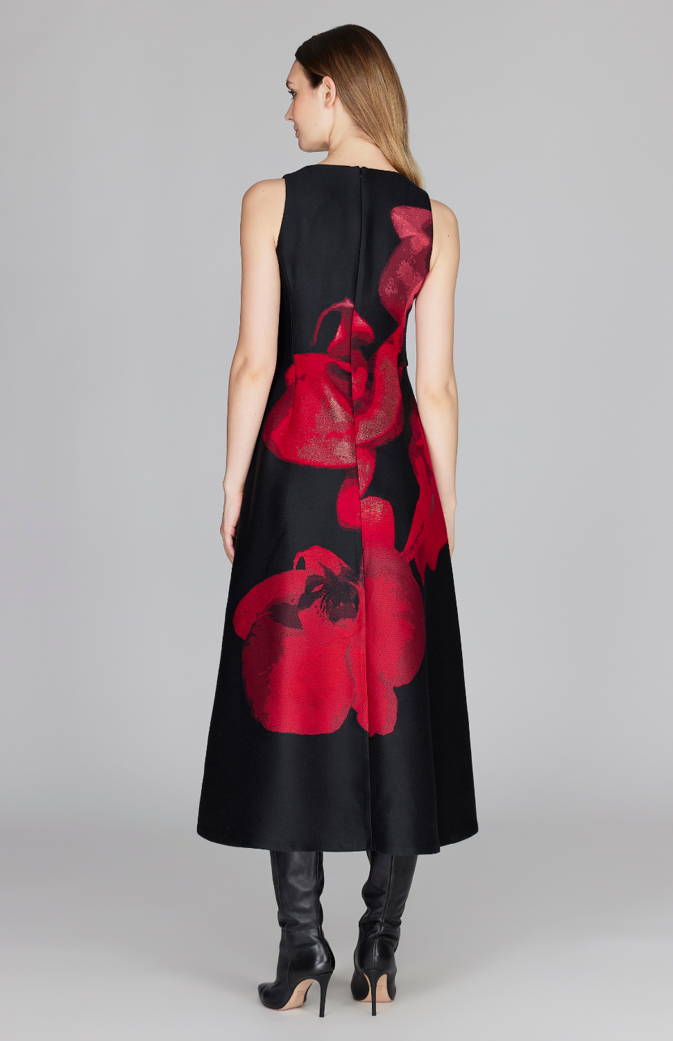 Orchid Jacquard Sleeveless Fit & Flare Dress