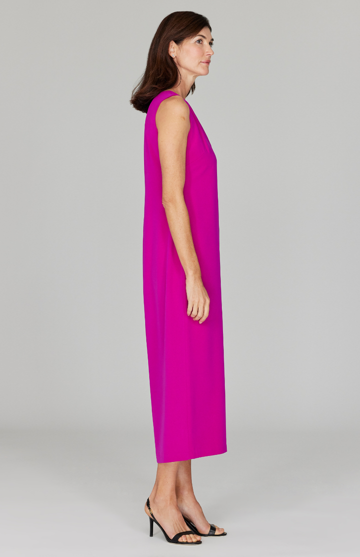 Silk Sleeveless V Neck Gown