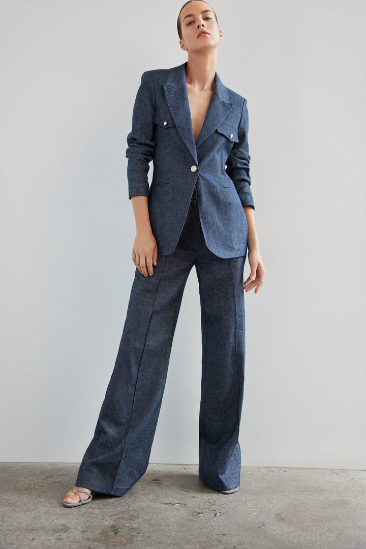 Denim jacket with 3/4 sleeve lenght
