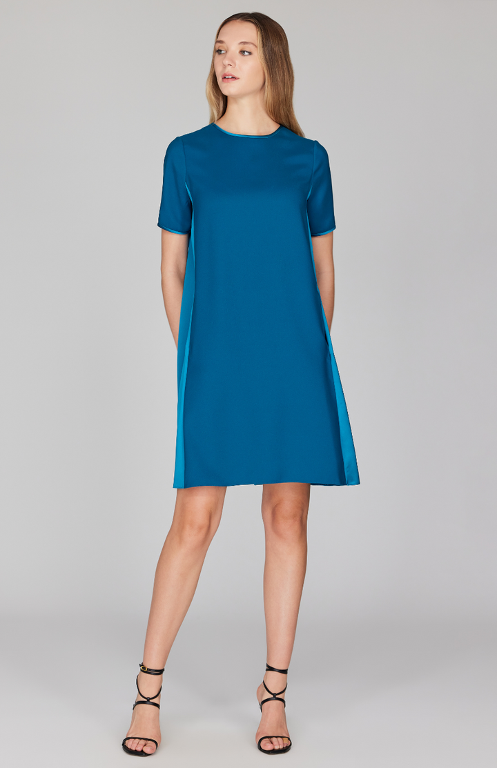 Short Sleeve Pleat Back Dress