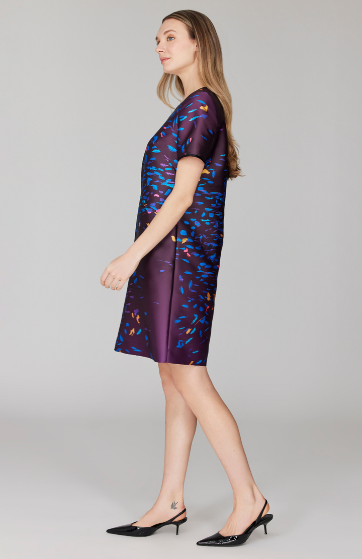 PREORDER Paint Dot Print Short Sleeve Shift Dress