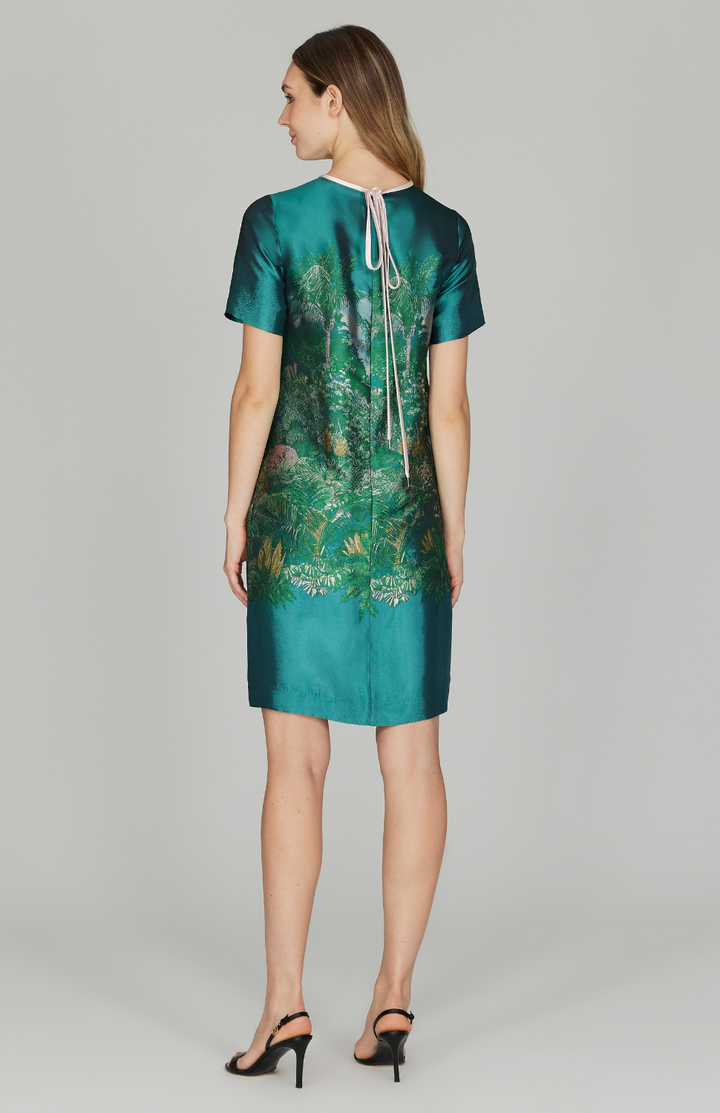 PREORDER Rainforest Jacquard Short Shift Dress