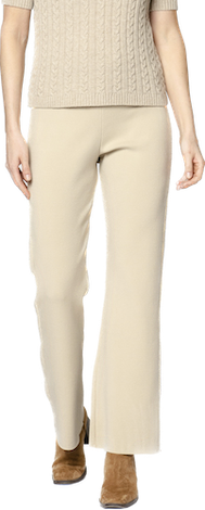 Domenique Milano-Knit Boot Leg Pants; Warm Beige