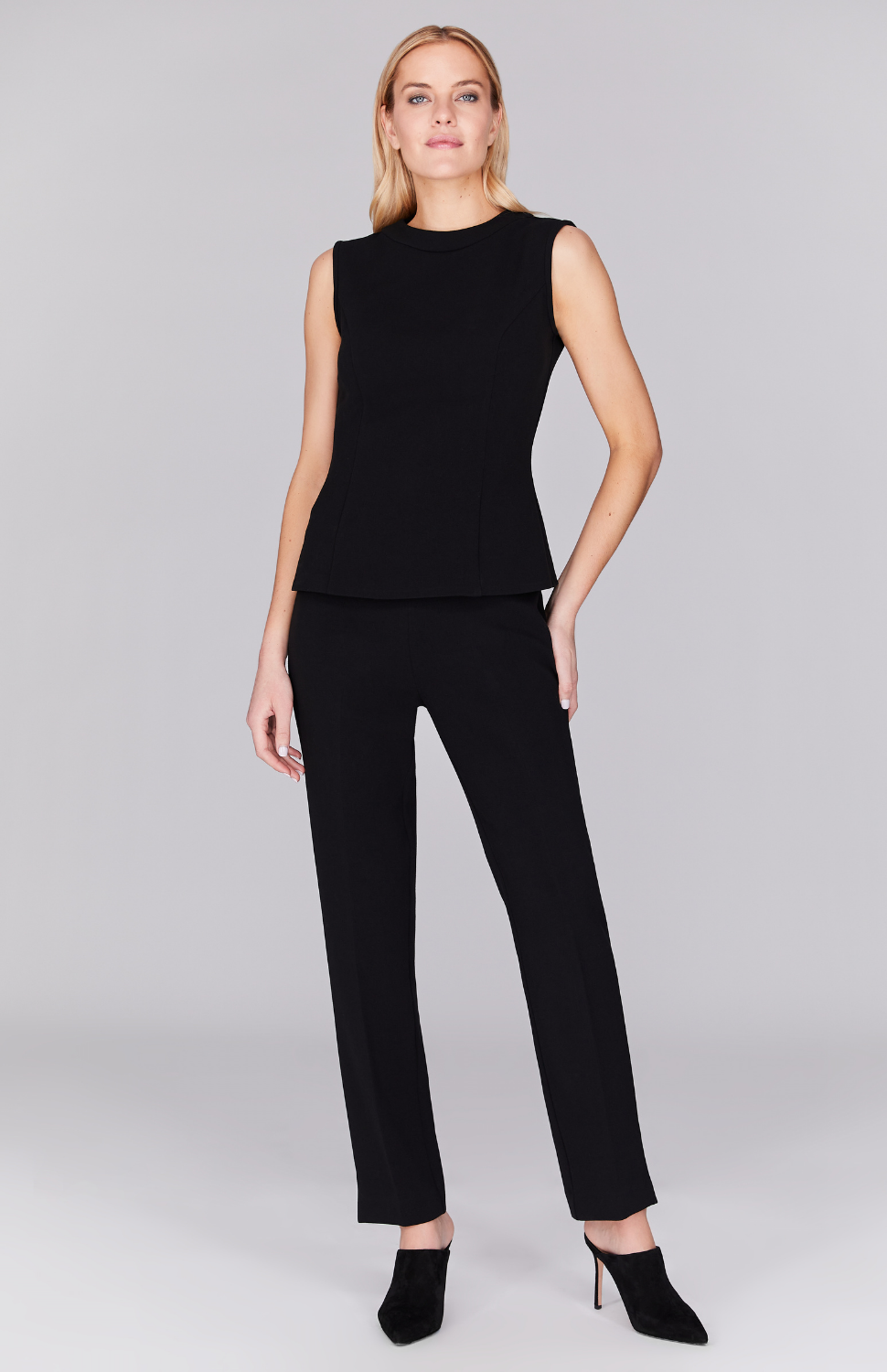 Double Face Narrow Pant w/ Back Zip