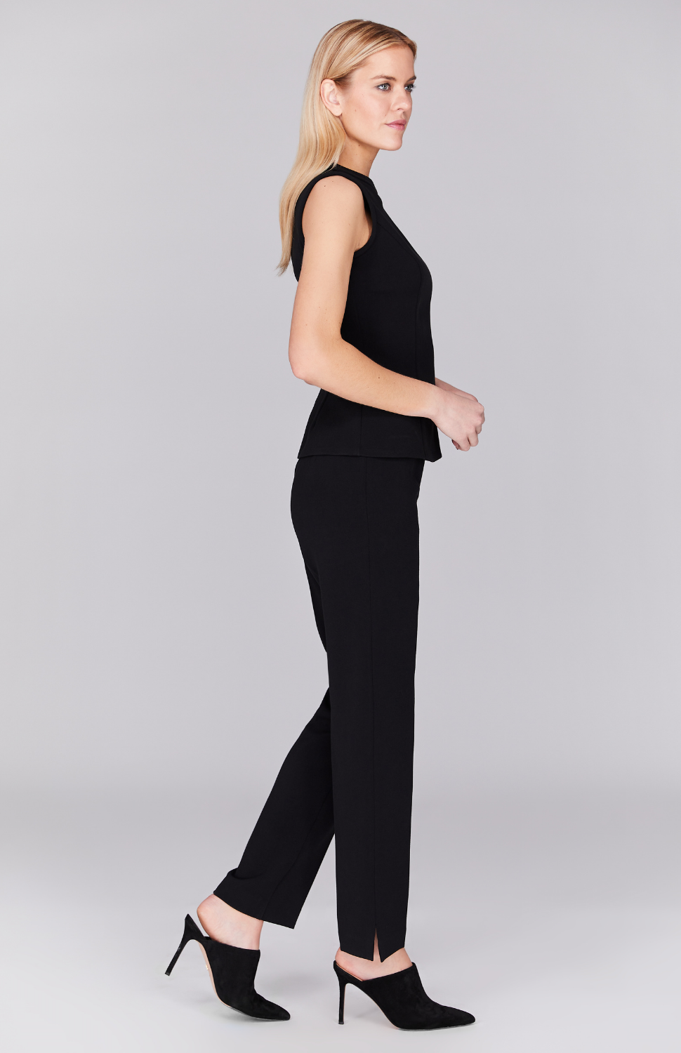 Double Face Narrow Pant w/ Back Zip