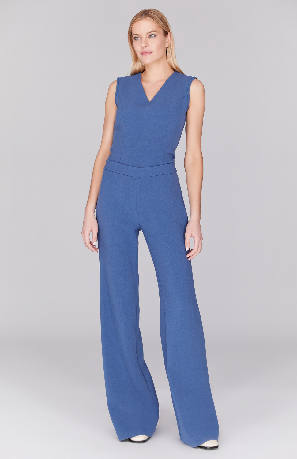 Double Face Flare Pant w/Back Zip