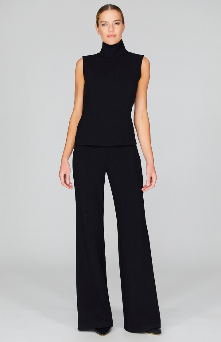 Double Face Flare Pant w/Back Zip