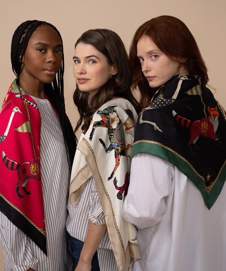 The Menagerie 35" Silk Square Scarf