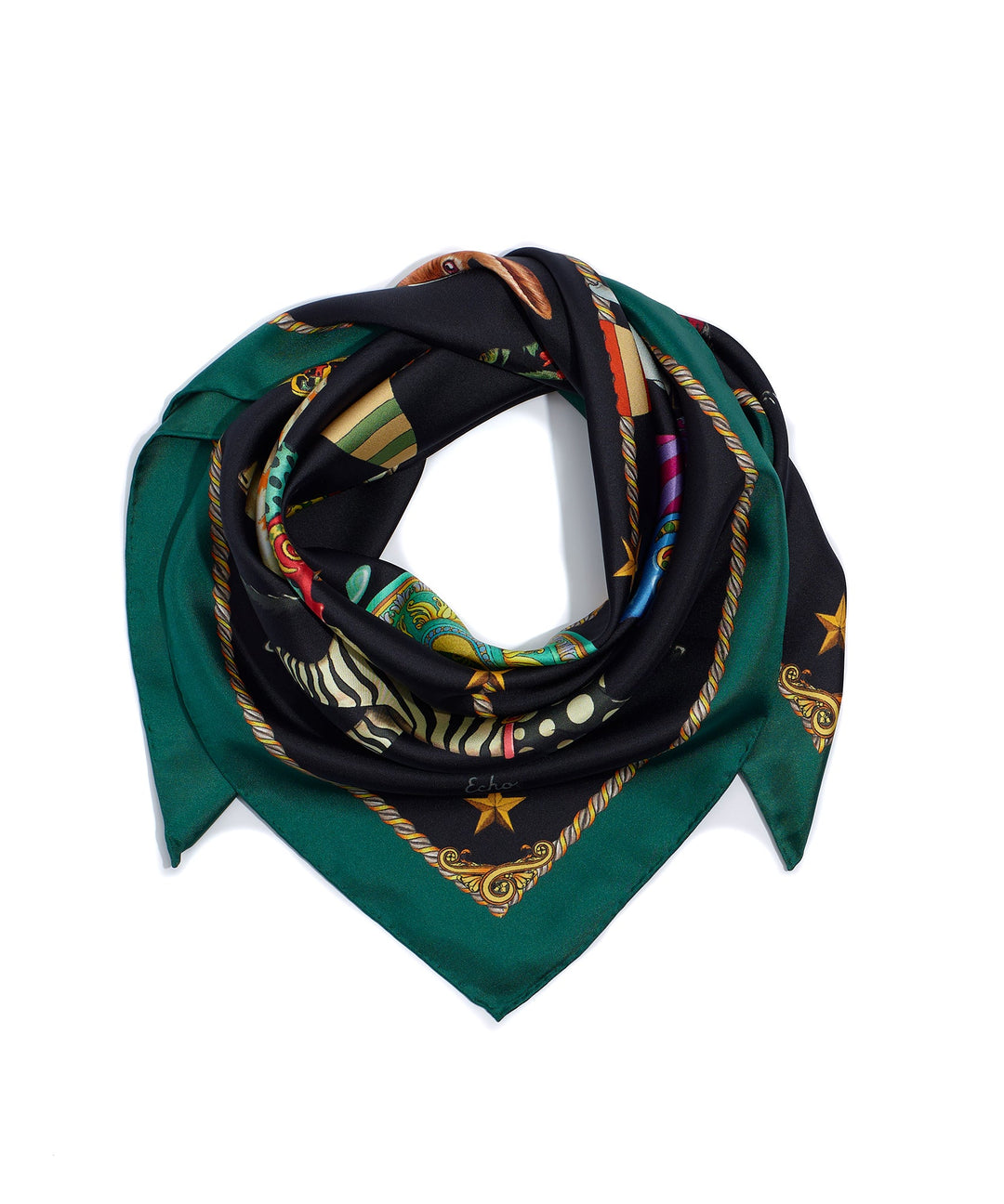 The Menagerie Silk Square in color Black