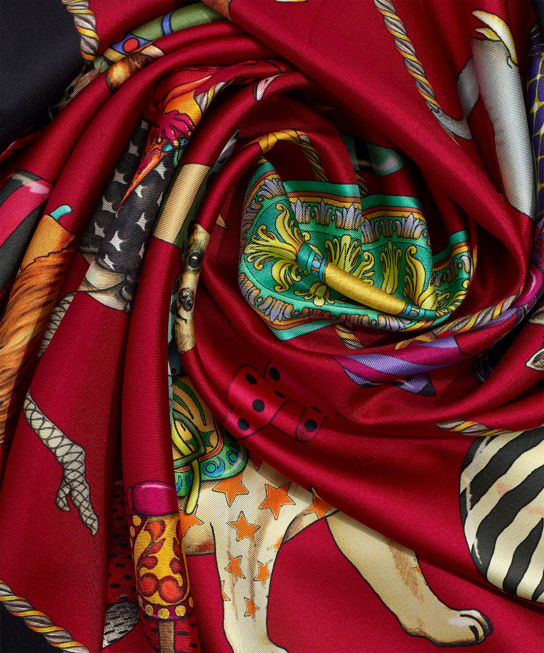 The Menagerie 35" Silk Square Scarf Color: Cerise