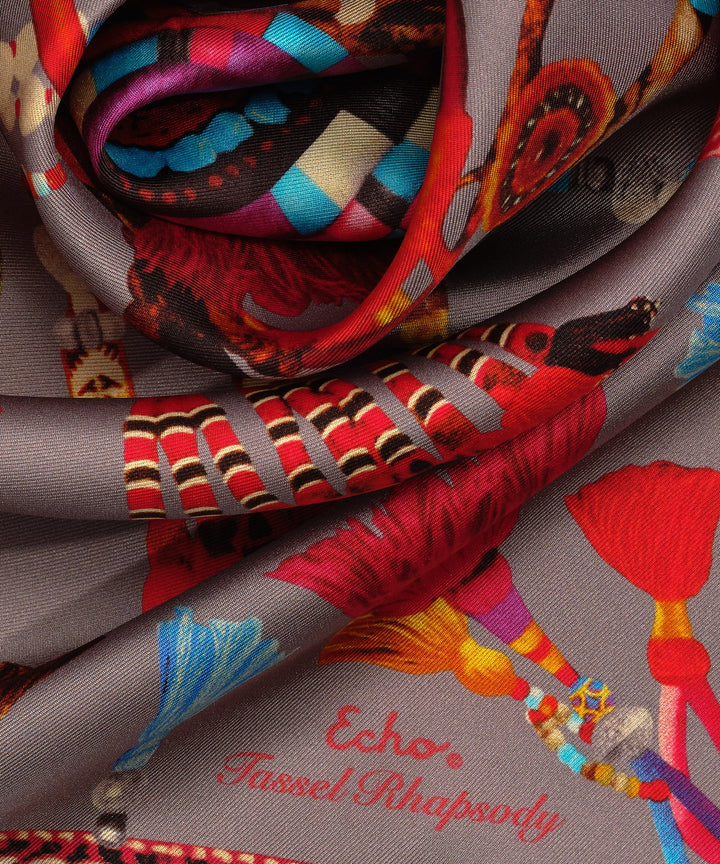 Tassel Rhapsody 35" Silk Square Scarf