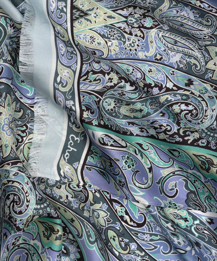 Manor Paisley Oblong Scarf in Blue Dusk