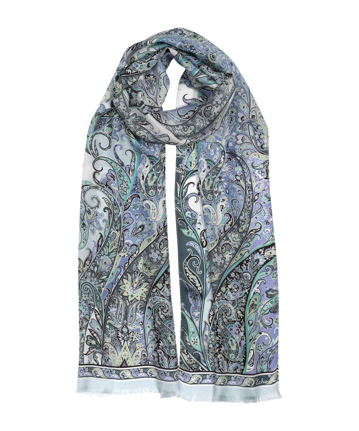 Manor Paisley Oblong Scarf in Blue Dusk