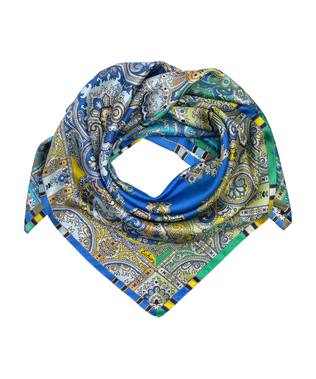 Colorblock Paisley Square in color Dazzling Blue