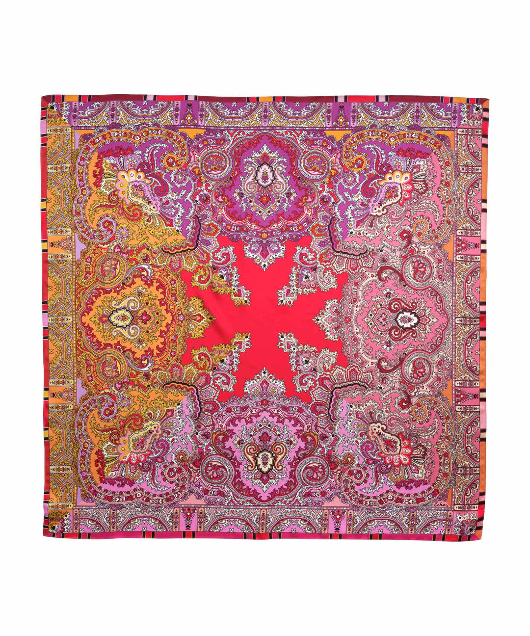 Colorblock Paisley Square in color Cherry