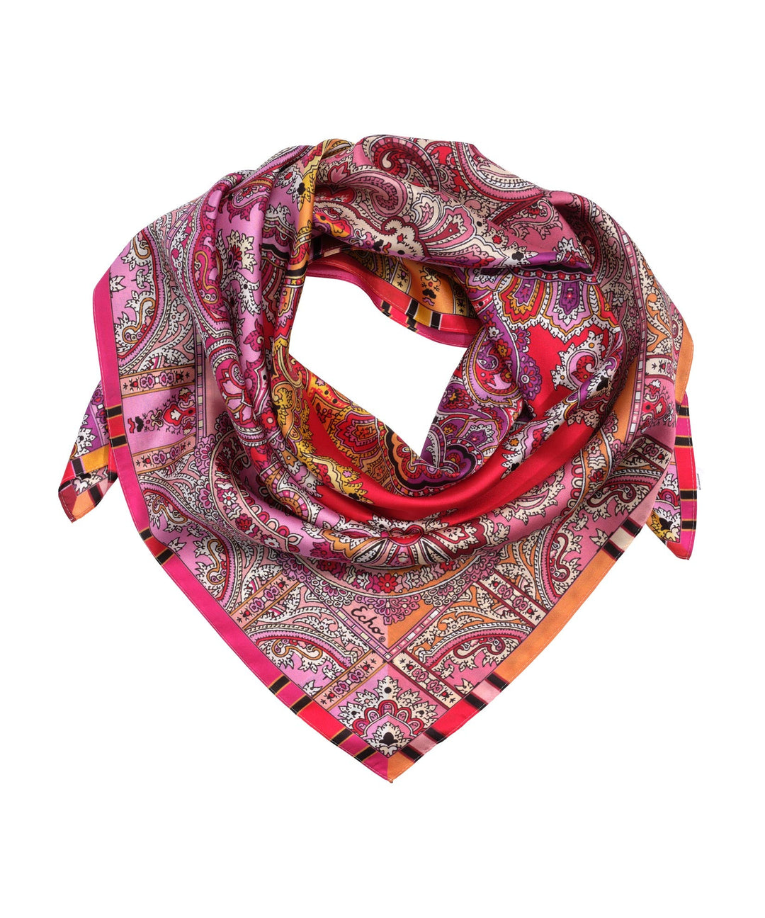 Colorblock Paisley Square in color Cherry