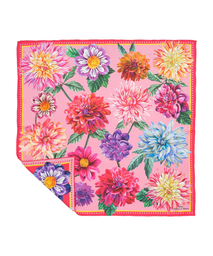 Dahlias In Bloom 23" Silk Bandana