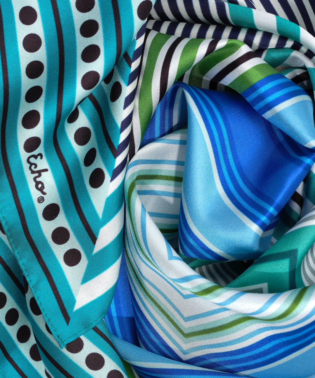 Stripe Vortex 35" Silk Square Scarf