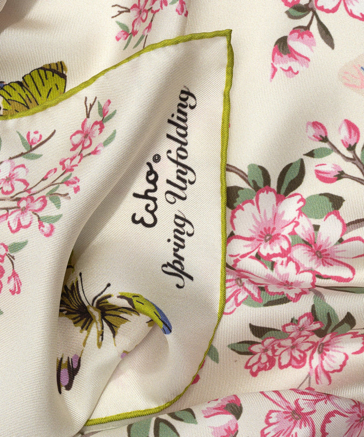 Spring Unfolding 23" Silk Bandana