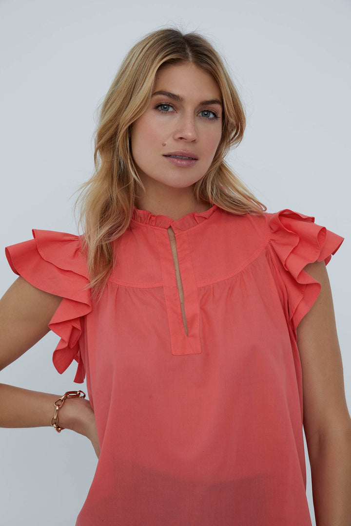 FLUTTER SLEEVE: CORAL QUEEN