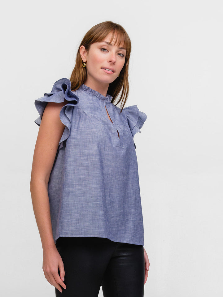 FLUTTER SLEEVE: DENIM DOES THE COUNTRY CLUB
