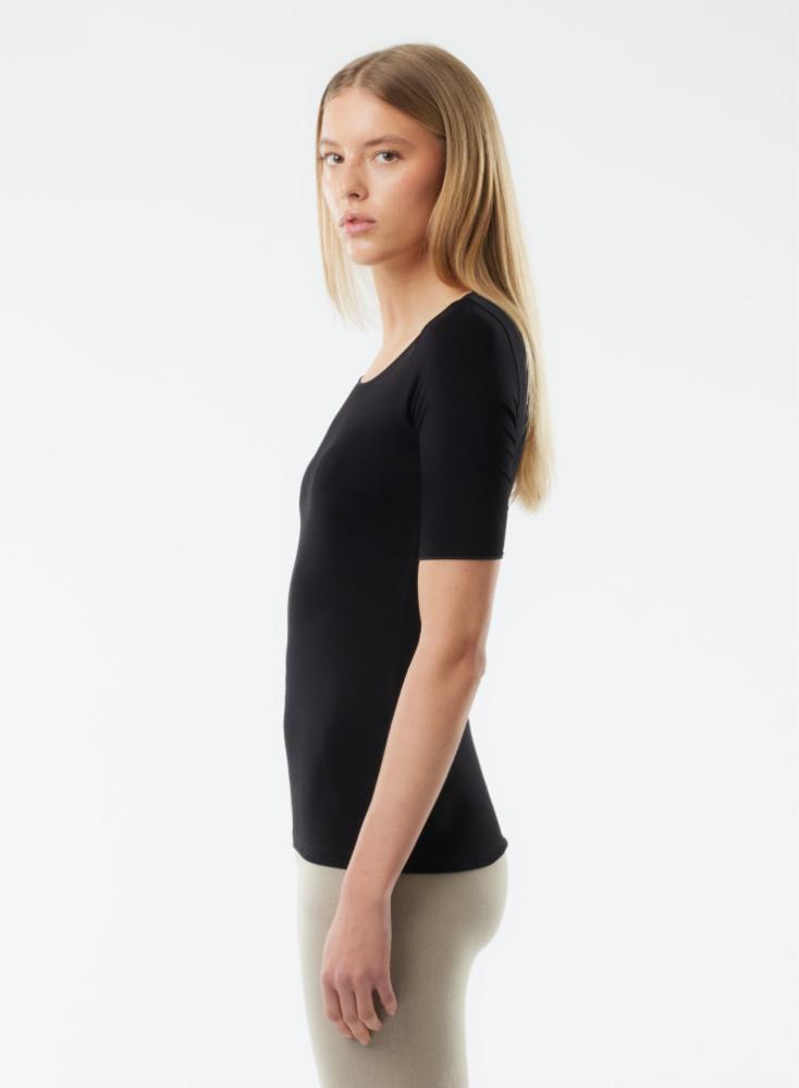 Soft Touch Elbow Sleeve Scoop Neck T-Shirt - SCOOP ELBOW SLV - Majestic Filatures North America