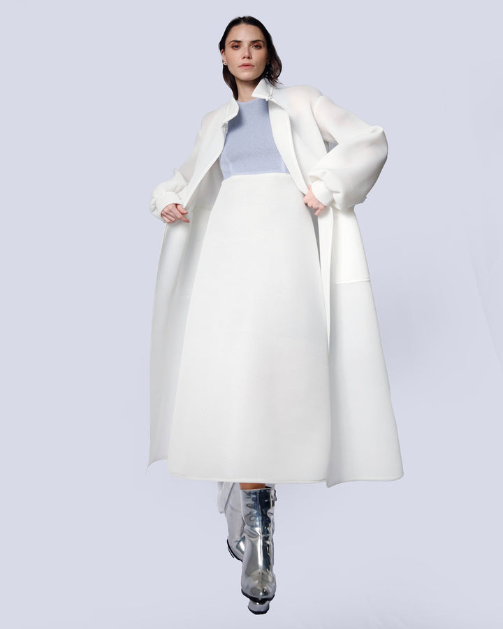 Maison Marie Saint Pierre | Coat | ISABELLA | White | Dress | ISAYA | Light Blue | White