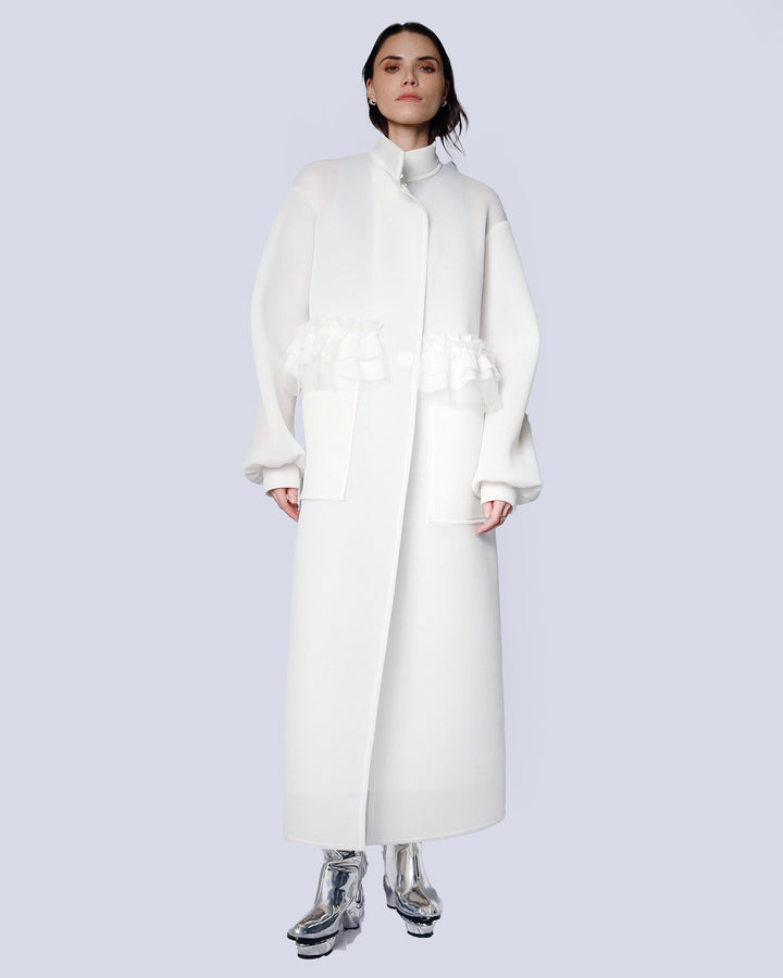 Maison Marie Saint Pierre | Coat |¬†ISABELLA | White | Dress | ISAYA | Light Blue | White