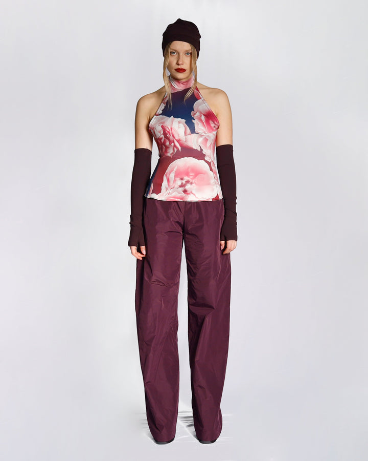 Maison Marie Saint Pierre | Pants | HIDELI | Aubergine | Plum | Gloves | HEZEKI2 | Plum | Top | HONDO | Peonies | Plum | Brooch | HAMELOT3 | Peonies