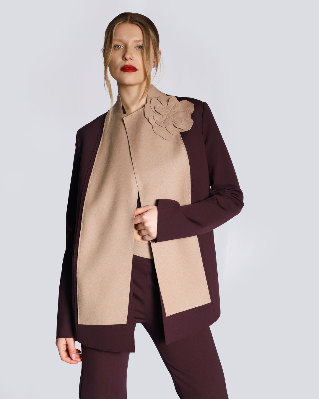 Maison Marie Saint Pierre | Jacket | HILDRED | Plum | Camel