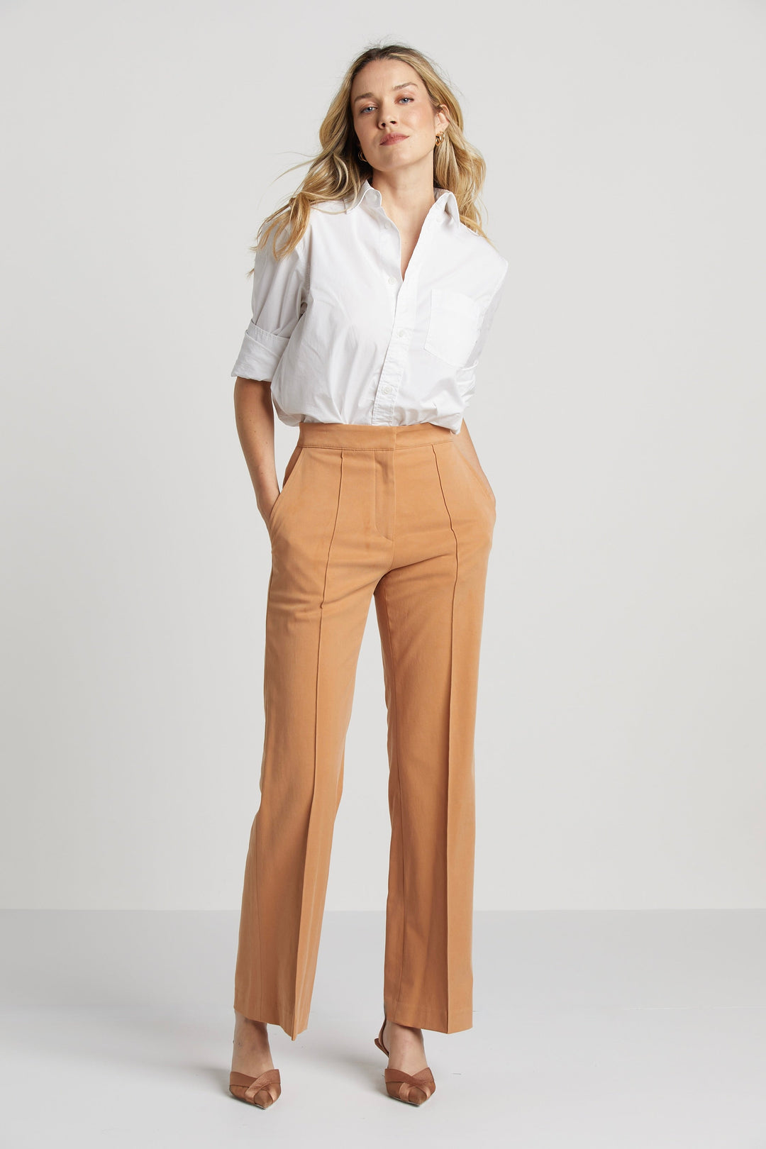 Preston Straight Leg Stretch Trouser With Pin Tuck