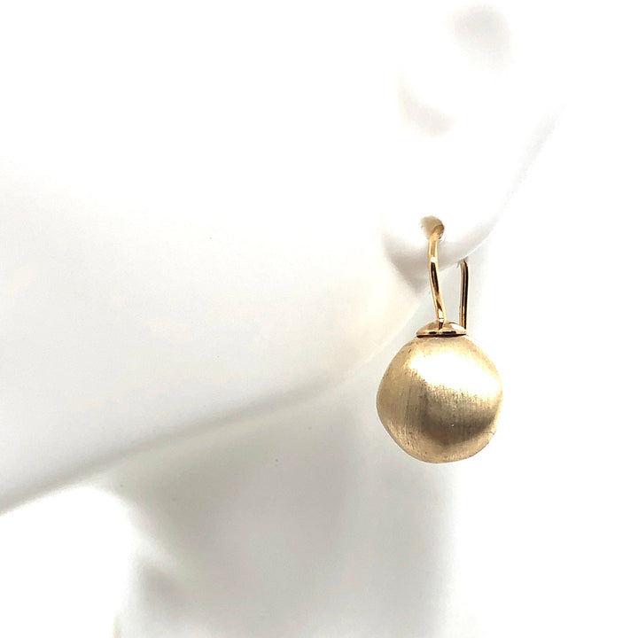 Matte Gold Pebble Earrings