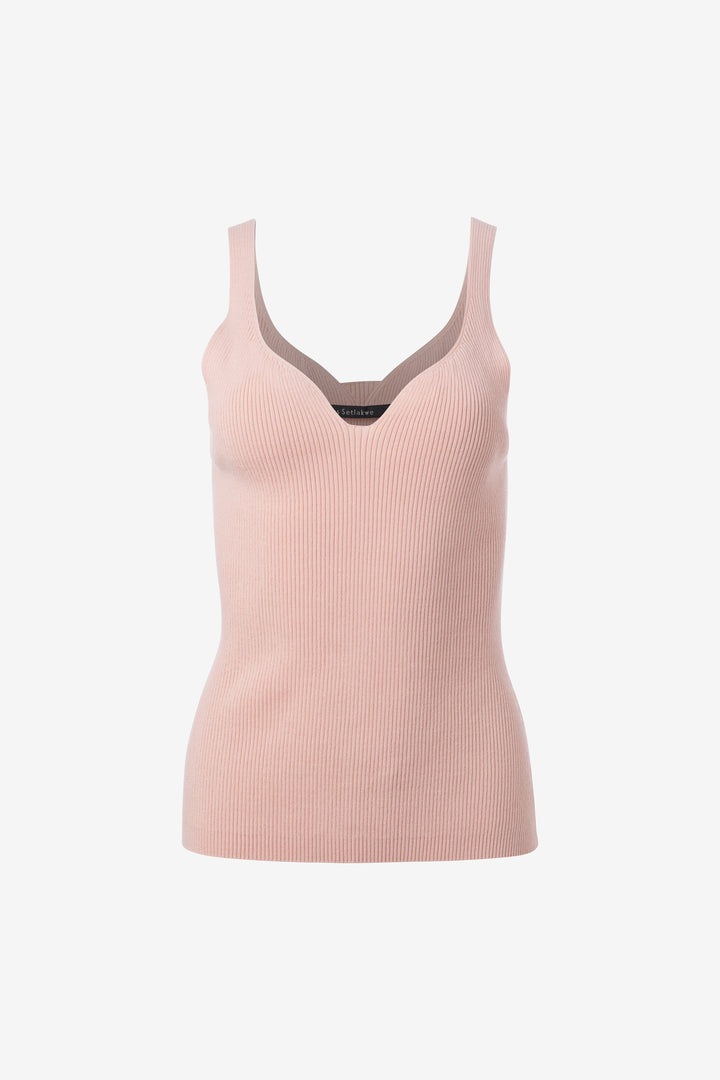 Heart shape neck line sleeveless top