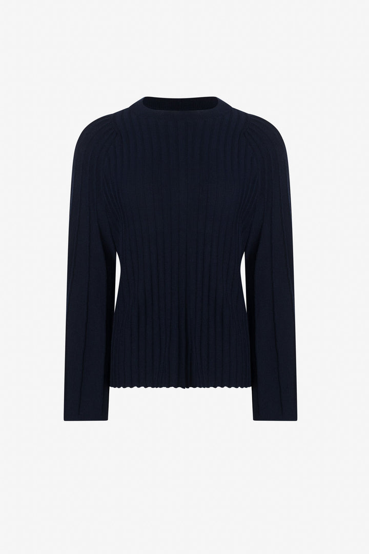 Merino blend bell sleeve sweater