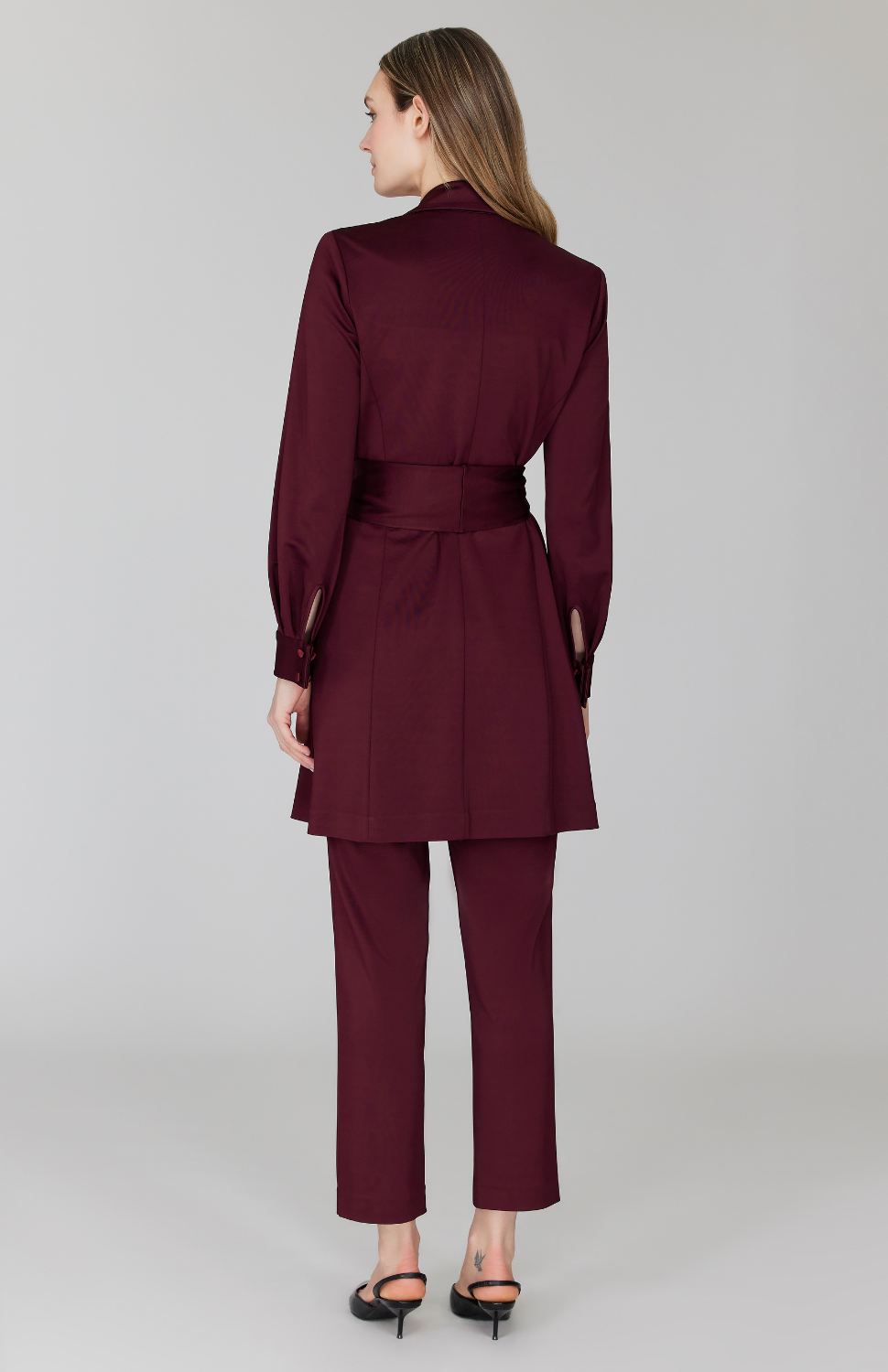 PREORDER Matte Jersey Trench Coat w/ Belt