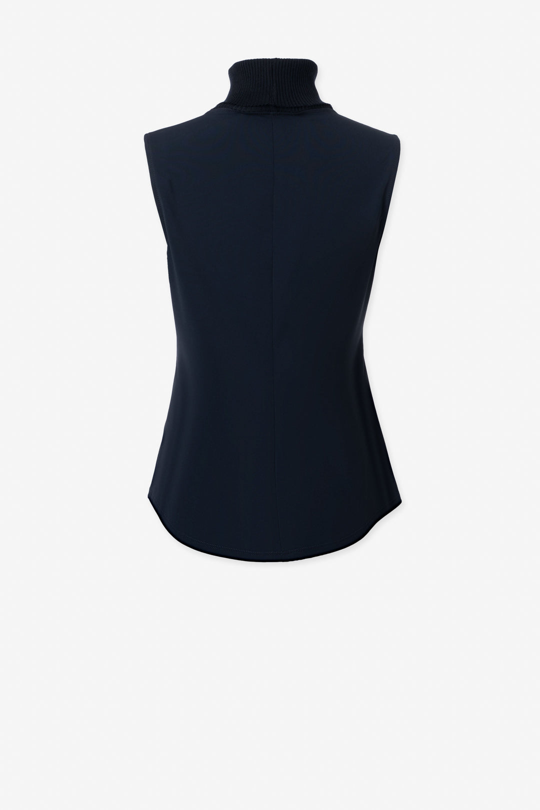 Sleeveless turtle neck with rib neck